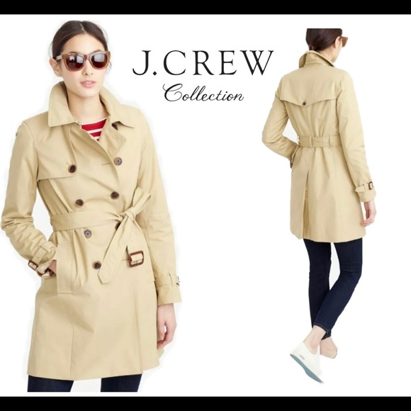 J.CREW COLLECTION WOMENS ICON Trench coat Jacket Light Khaki SIZE 4